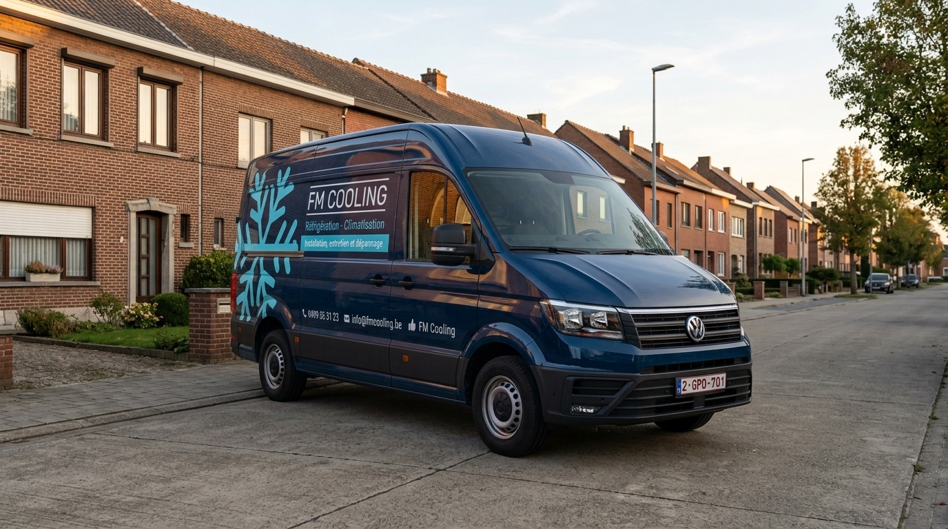 Van FM Cooling — extérieur, logo visible